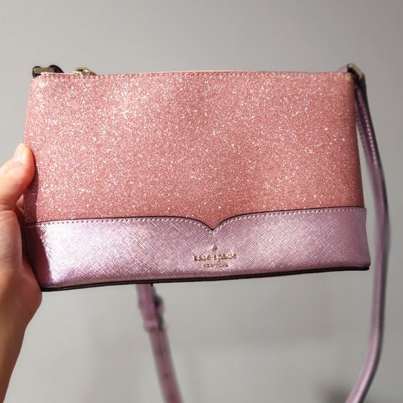 kate spade Handbags - AUTH KATE SPADE PINK CROSSBODY BAG SPARKLE